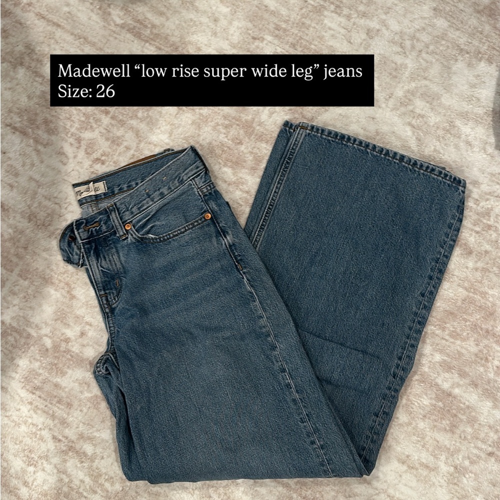 Madewell Low Rise Super Wide Leg Jeans - Blue